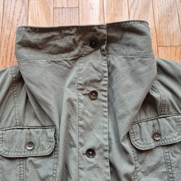 Eddie Bauer Jacket Funnel Neck Army Military Style Olive Utility Size Small - Picture 3 of 12